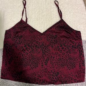 Red Satin Leopard print Cami